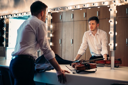 Jan Snakowski in his dressing room